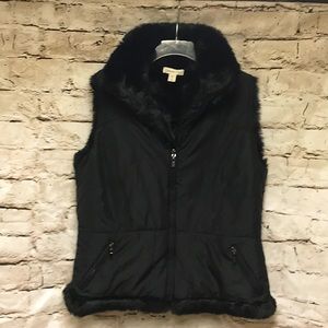 Fur lined revisable vest